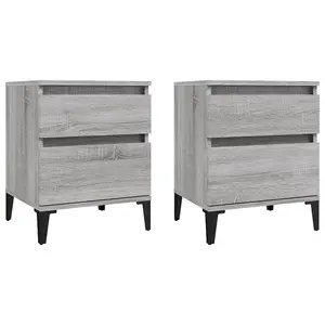 Berkfield Bedside Cabinets 2 pcs Grey Sonoma 40x35x50 cm