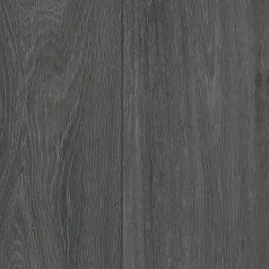 Black Wood Effect Vinyl Flooring For LivingRoom, Kitchen, 2.7mm Thick Cushion Backed Vinyl Sheet-5m(16'4") X 4m(13'1")-20m²