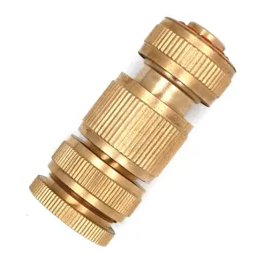 2 Pieces Brass Set, 1/2" and 3/4" Tap Connector with Quick Hose End Connector