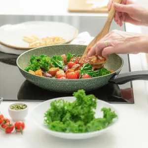 Prestige Eco Green Round Aluminium Induction Suitable Plant Based Non-Stick Frying Pan 24cm