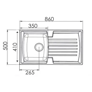 Liquida AR10BL 1.0 Bowl Composite Reversible Inset Black Kitchen Sink With Waste