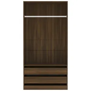 Wardrobe Brown Oak 100x50x200 cm Engineered Wood