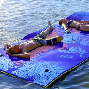 Costway 3 Layer Floating Water Mat Buoyancy Pad Swimming Pool Float Mat W/Rope