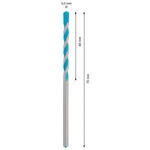 Bosch Straight Multi-purpose Drill bit (Dia)3mm (L)70mm