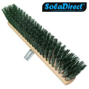 Heavy Duty Garden Broom Head, Outdoor 20" Synthetic Hard Bristle Sweeping Brush for Cleaning Gardens, Yards, Patios (Green)