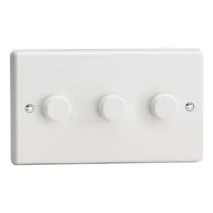 Varilight 3-Gang 2-Way 3x100W V-Com LED Dimmer White