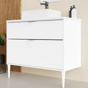 Banyetti Noir Krafter 1000mm Wall Hung Vanity Unit - Matt White