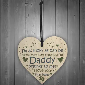 Red Ocean Daddy To Be Gifts Wooden Heart Fathers Day Gift Daddy To Be From Bump Gifts Keepsake Best Daddy Gift