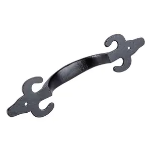 Hammer & Tongs - Antique Fleur De Lis Door Handle - H205mm - Black