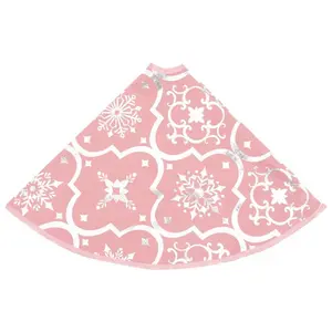 Kimber Luxury Christmas Tree Skirt with Sock Pink / 122 cm