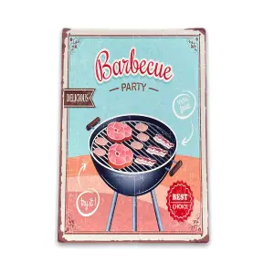 Vintage Metal Sign - Retro Barbecue Party Sign