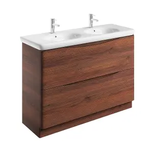 Eden 1200mm Floorstanding Vanity Unit in Redwood & Link Resin Basin