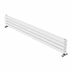 Rinse Bathrooms 236x1800mm White Horizontal Radiator Double Column Oval Panel Radiators Central Heating