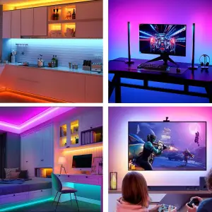 3m Waterproof Smart RGB LED Strip Lights - USB-Powered - Bluetooth and Remote-Controlled