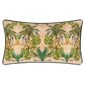 Wylder Valera Korba Monkey Tropical Feather Filled Cushion