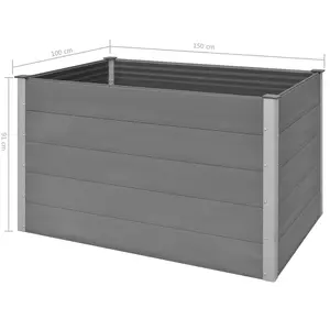 Berkfield Garden Raised Bed WPC 150x100x91 cm Grey