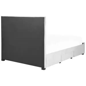 Velvet EU Double Bed with Storage Light Grey LIEVIN