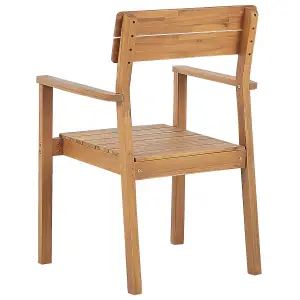 Set of 2 Garden Chairs FORNELLI Acacia Wood Light Wood