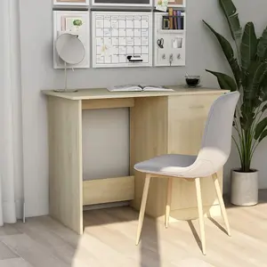 Berkfield Desk Sonoma Oak 100x50x76 cm Engineered Wood