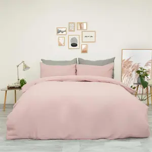 Plain Dyed Duvet Cover with Pillowcase Bedding Set