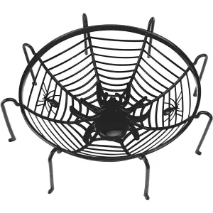 Sweet Bowl Spider Web Basket 3D Bowl With Legs Halloween Party - Black