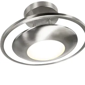 Modernistic Semi Flush Eco Friendly LED Ceiling Light Fitting in Satin Nickel