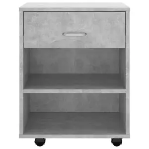 Berkfield Rolling Cabinet Concrete Grey 46x36x59 cm Engineered Wood