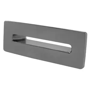 Rectangular Gun Grey Bathroom Basin Overflow Cover