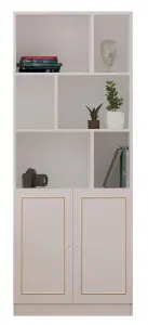 MARIE  2 Door Gold White Bookcase