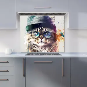 Siberian Cat Face Splashart Premium Glass Kitchen Splashback W700mm x H750mm