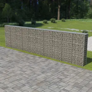 Berkfield Gabion Wall with Covers Galvanised Steel 600x30x150 cm