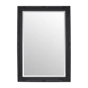 Andrews Flat Wall Mirror Black Matte / 100cm x 70cm W