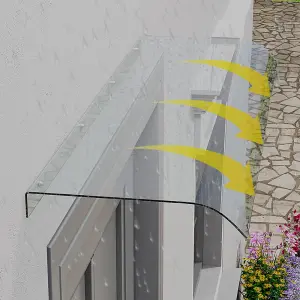 Transparent Window Door Awning Canopy for Door Window Exterior Front Door Overhang for Rain Sunlight Protection, 100 x 40 cm