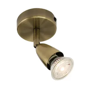 Luminosa Amalfi Adjustable 1 Light Spotlight Antique Brass, GU10