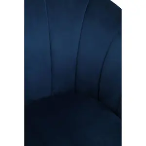 Interiors by Premier Modern Yolanda Midnight Velvet Chair, Exquisite & Cozy Desk Chair Velvet, Easy to Clean Velvet Accent Chair