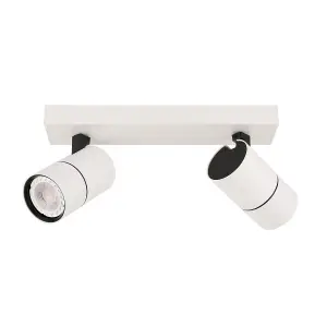 Luminosa Laconi Modern 2 Light Twin Ceiling Spotlight, GU10