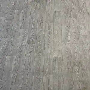 Light Grey Summer Oak Wood Effect Anti-Slip Contract Commercial Vinyl Flooring Sheet with 5mm Thickness-2m(6'6") X 4m(13'1")-8m²