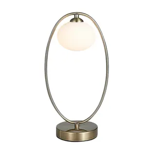 Luminosa Contemporary Globe Table Lamp Antique Brass, Glass