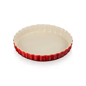 Le Creuset Stoneware Fluted Flan Dish 28cm Cerise