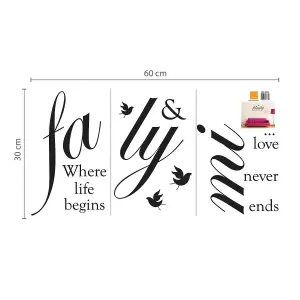 Walplus Wall Stickers Mural Decal Paper Art Photo Frame Birdcage Family Birds Quote