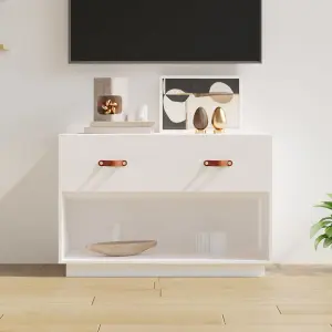 Berkfield TV Cabinet White 90x40x60 cm Solid Wood Pine