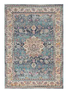 Blue Rug, Stain-Resistant Persian Rug, Floral Luxurious Rug, Traditional Rug for Bedroom, & Dining Room-160cm X 230cm