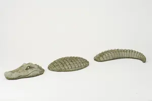 Crocodile Stone Cast Garden Ornament