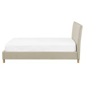 Fabric EU King Size Bed Beige SENNEZ