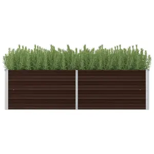 Berkfield Garden Raised Bed Brown 160x40x45 cm Galvanised Steel