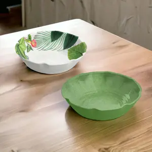 Purely Home Tropical Floral Melamine Low Bowls - Set of  5