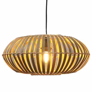 First Choice Lighting Loren Bamboo Natural Pendant Lightshade