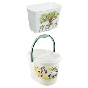 Keeeper Winnie The Pooh Hanging Organizer Box 4 Litre & Nappy Bin with Lid And Handle