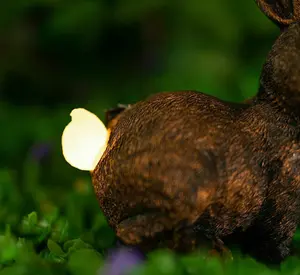 Solar Rabbit with Light Up Tail Ornament