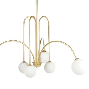 6 Lights Metal Chandelier Gold FORBES